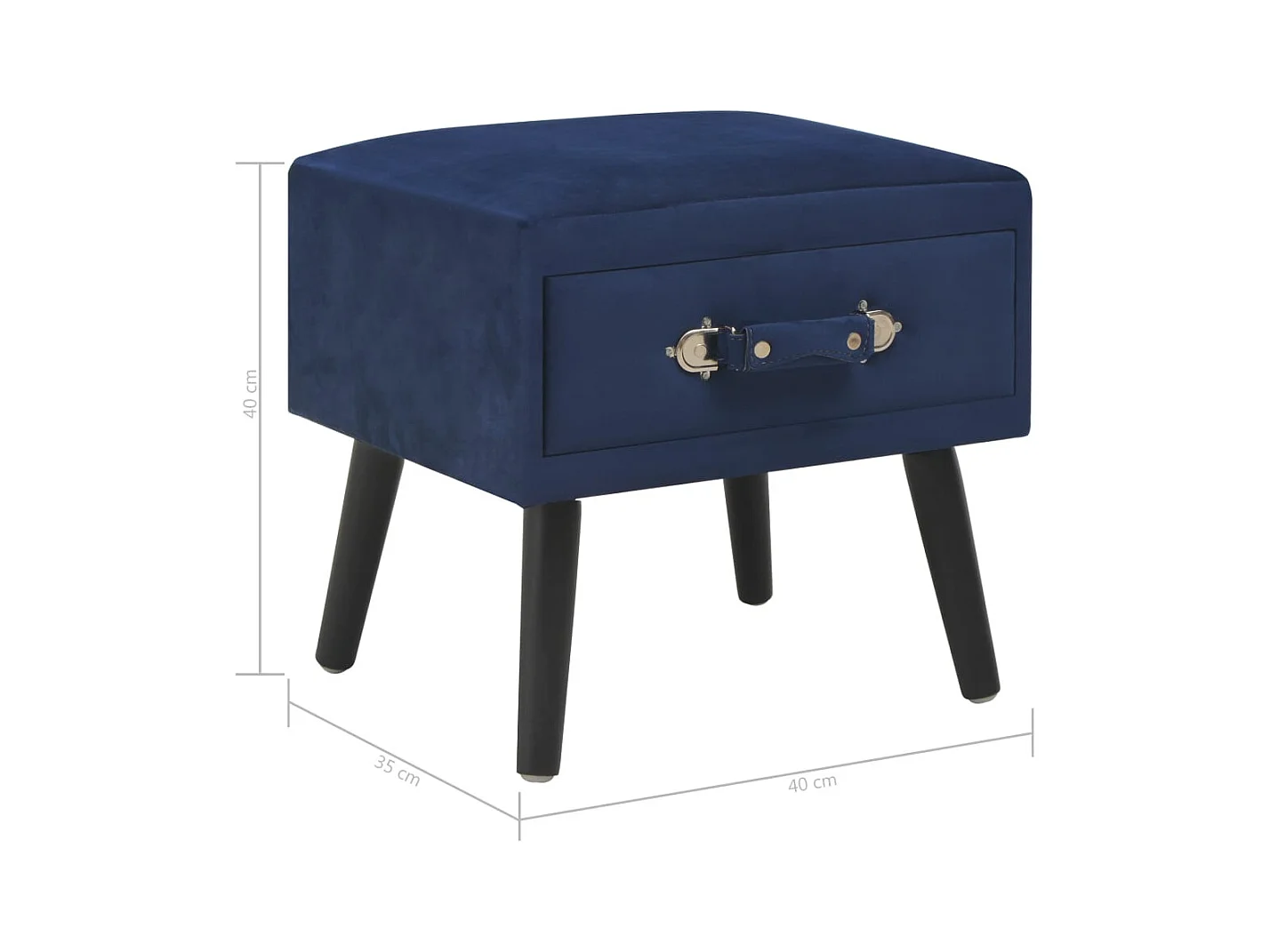 Dorien  Tables de chevet 2 pcs Bleu 40x35x40 cm Velours