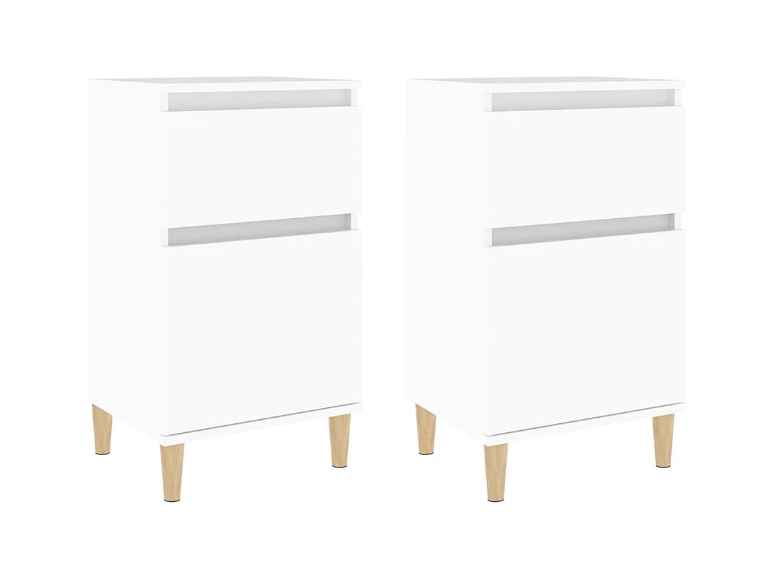 Bellevue  Tables de chevet 2 pcs blanc 40x35x70 cm
