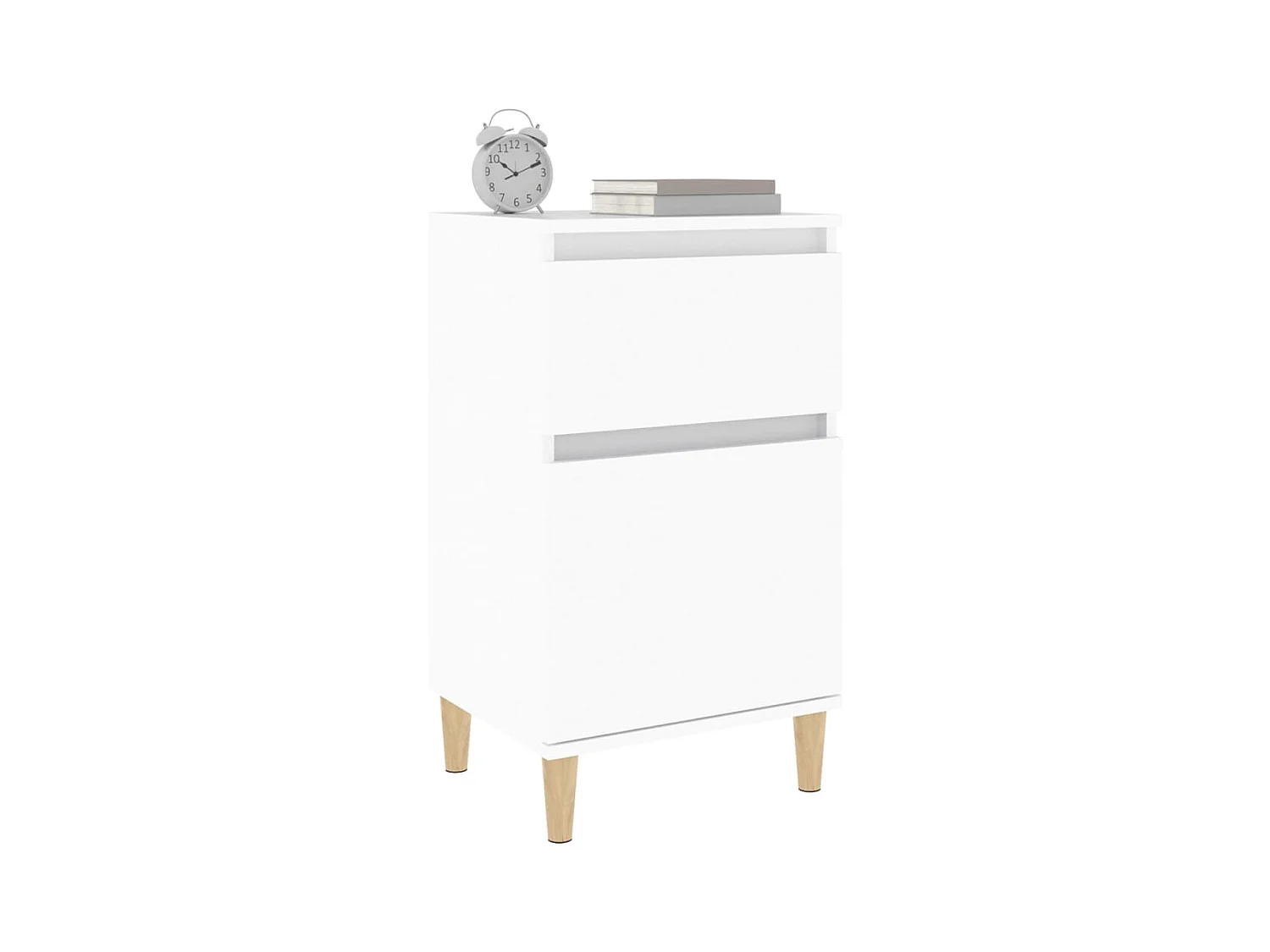 Bellevue  Tables de chevet 2 pcs blanc 40x35x70 cm