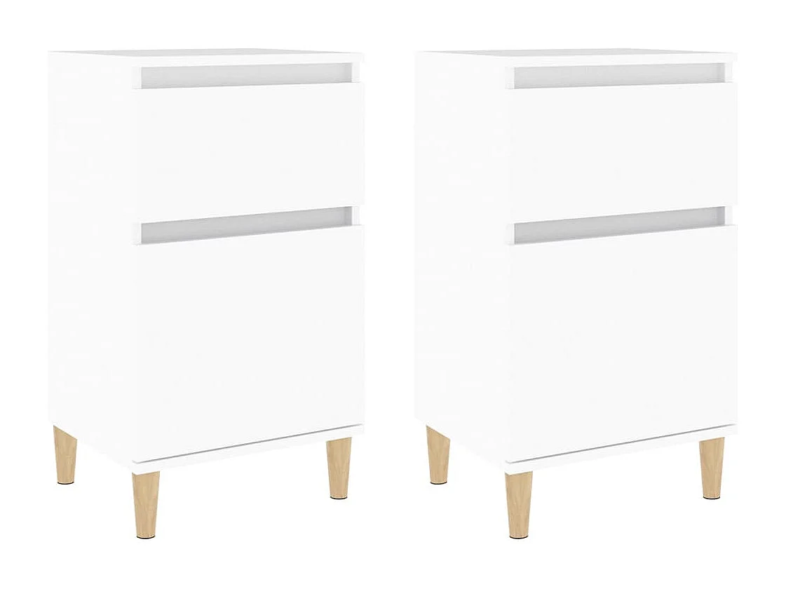 Bellevue  Tables de chevet 2 pcs blanc 40x35x70 cm