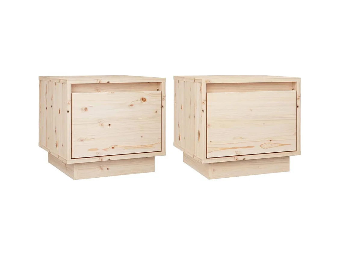 Vidgar  Tables de chevet 2 pcs 35x34x32 cm Bois de pin solide
