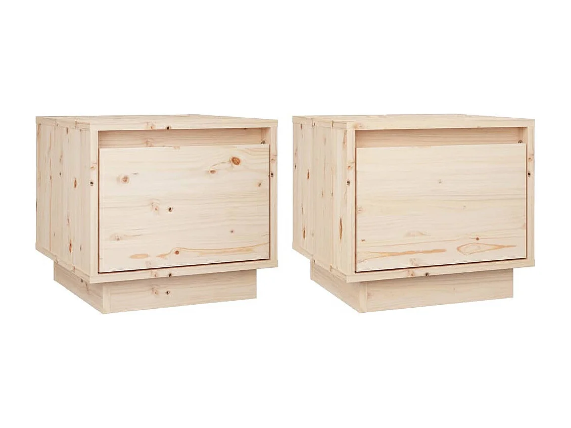 Vidgar  Tables de chevet 2 pcs 35x34x32 cm Bois de pin solide