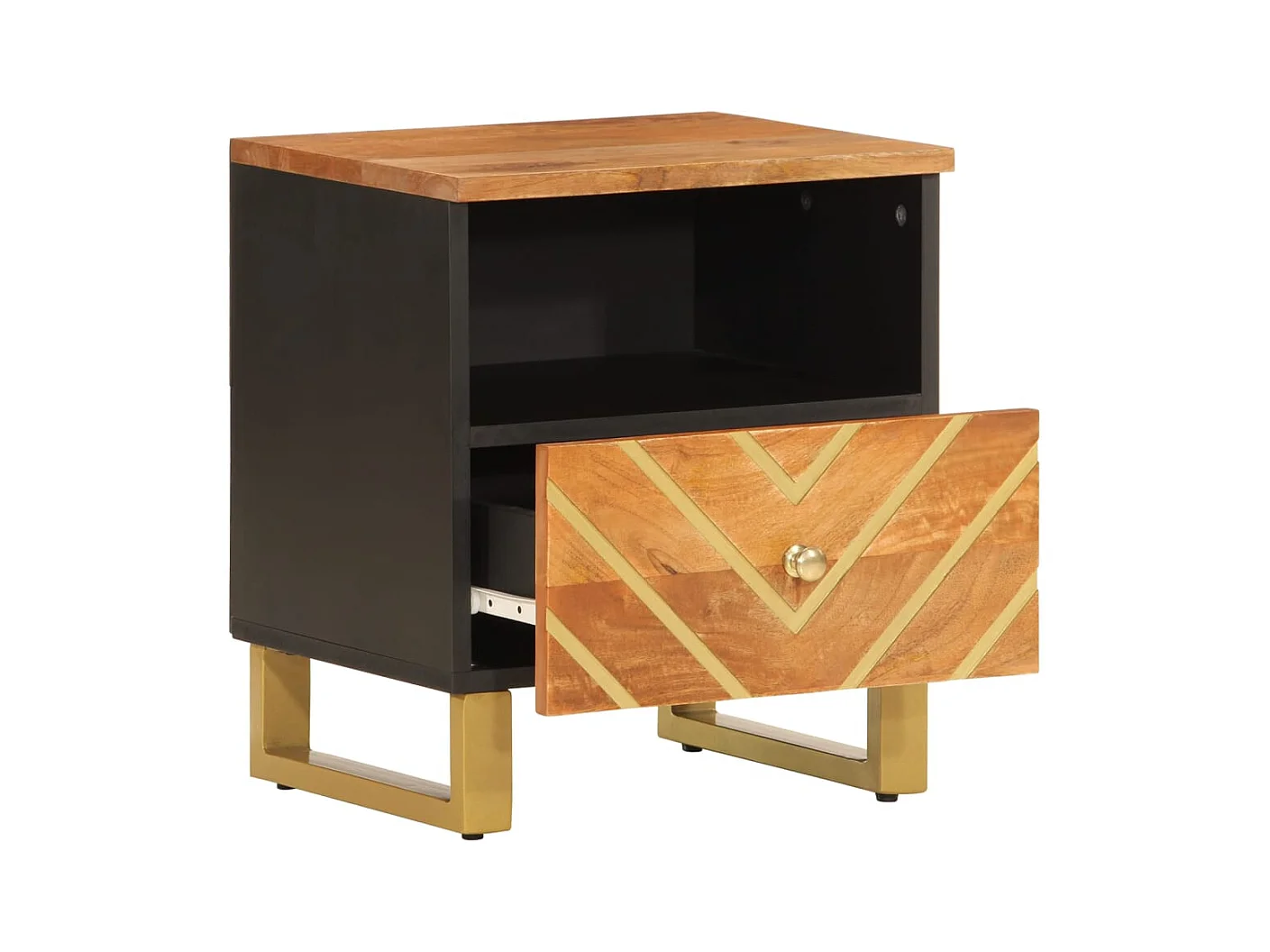 Ilari  Tables de chevet 2 pcs marron et noir bois de manguier solide