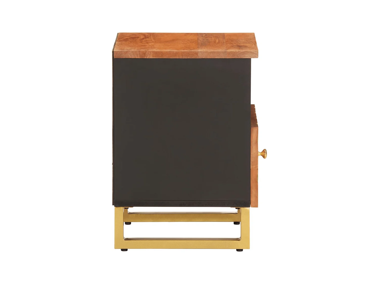 Ilari  Tables de chevet 2 pcs marron et noir bois de manguier solide