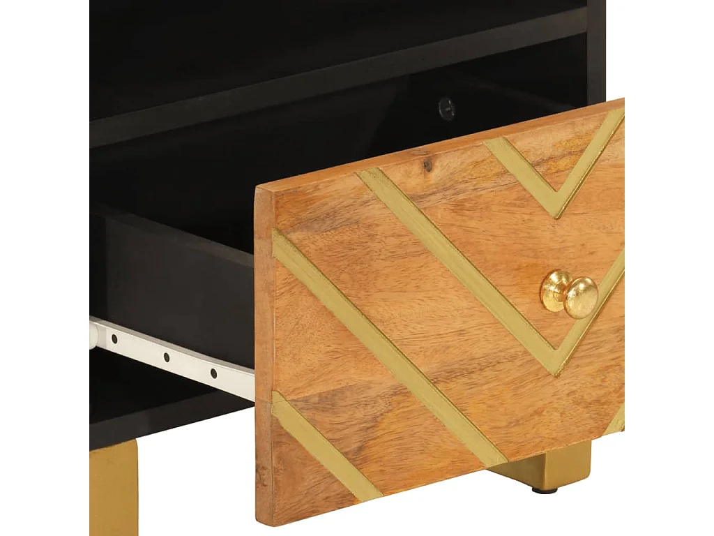 Ilari  Tables de chevet 2 pcs marron et noir bois de manguier solide