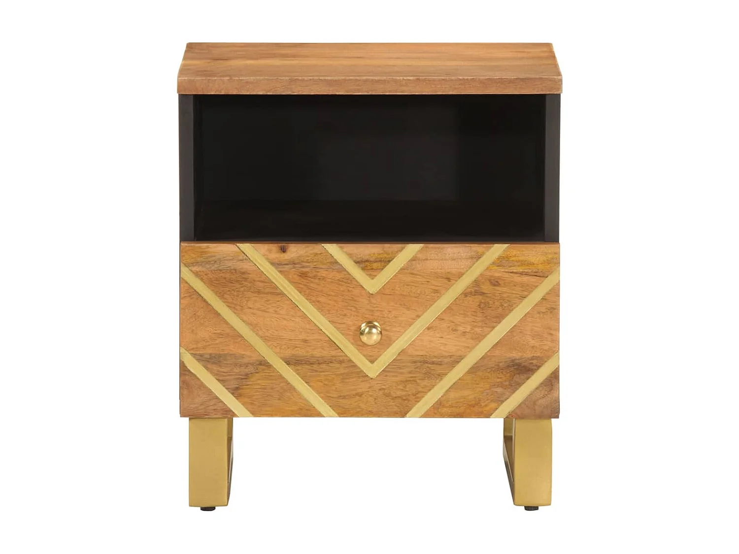 Ilari  Tables de chevet 2 pcs marron et noir bois de manguier solide