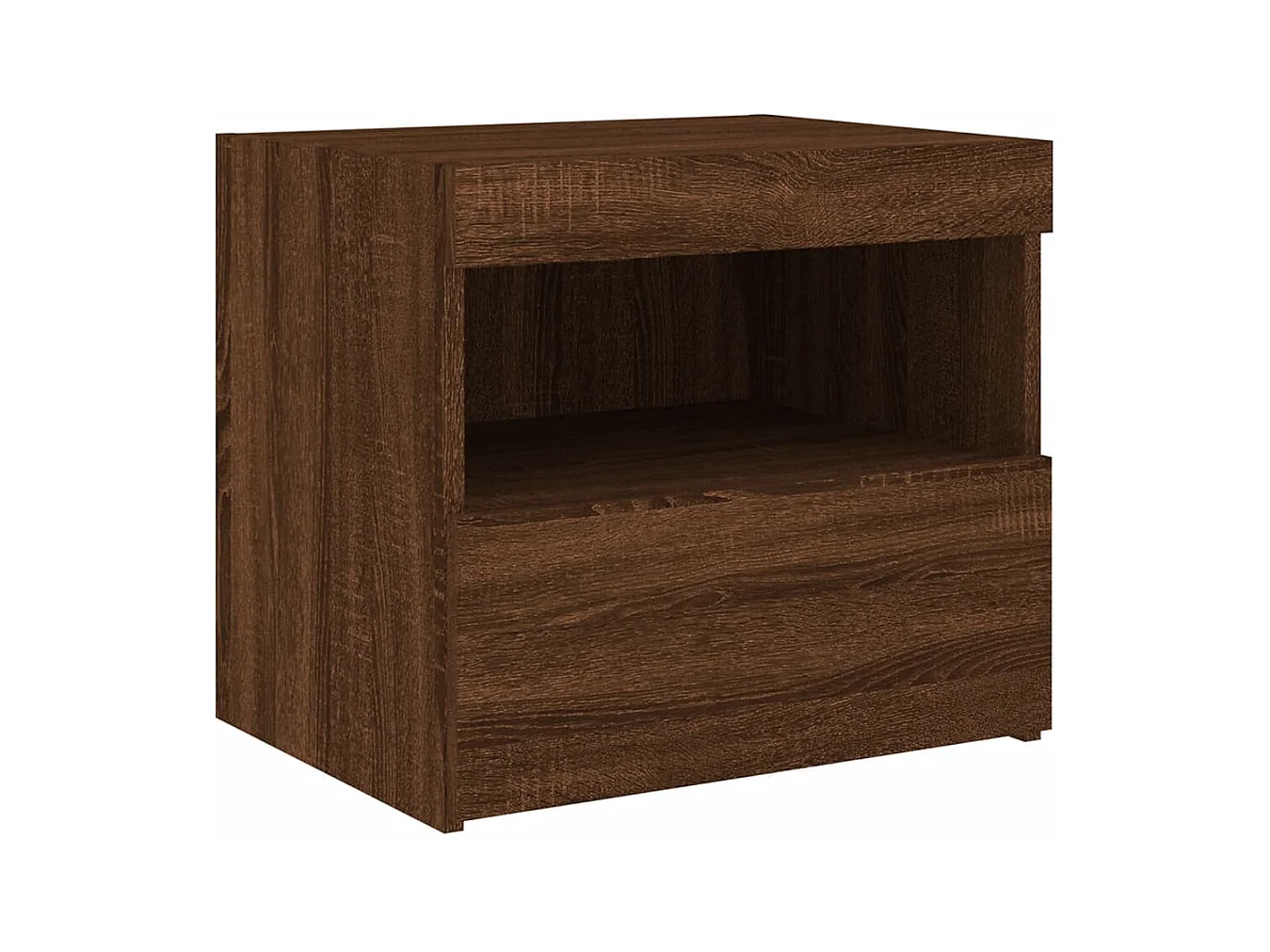 Bishop  Tables de chevet et lumières LED 2 pcs chêne marron 50x40x45 cm