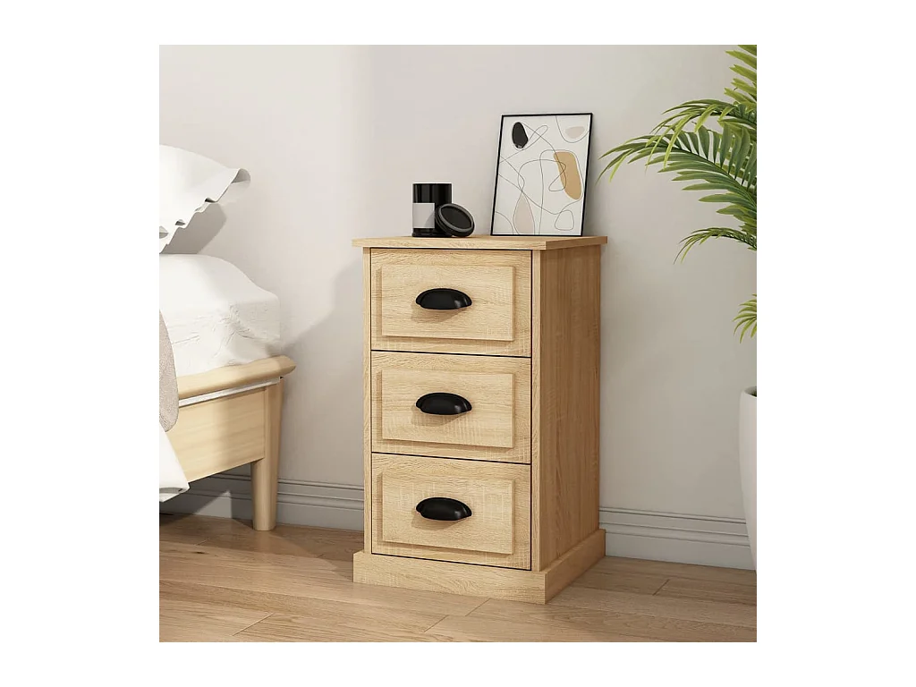 Inge  Table de chevet chêne sonoma 39x39x67 cm bois d'ingénierie