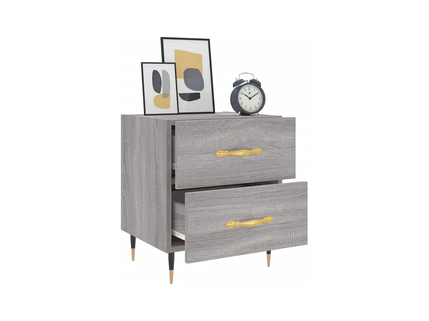 Leidir  Tables de chevet 2 pcs sonoma gris 40x35x47,5 cm