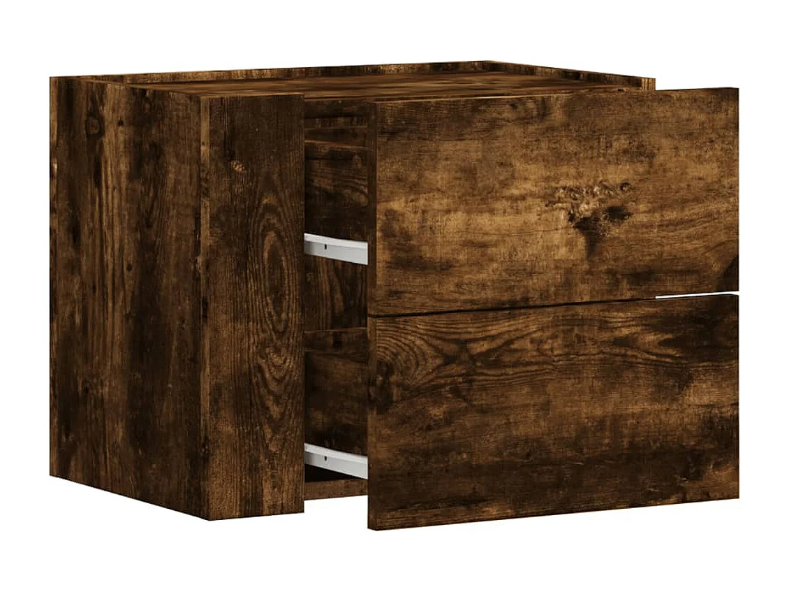 Dayton  Tables de chevet murales 2 pcs chêne fumé 45x30x35 cm