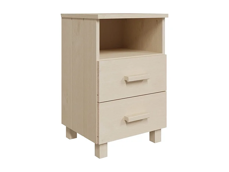 Calvino  Comodino HAMAR ambra 40x35x62 cm in Legno Massello di Pino