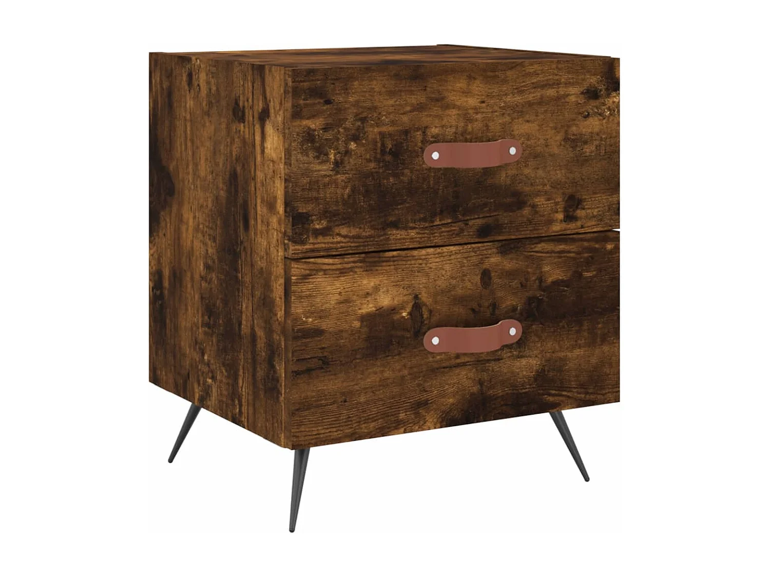 Yvella  Nachtkastje 40x35x47,5 cm bewerkt hout gerookt eikenkleurig