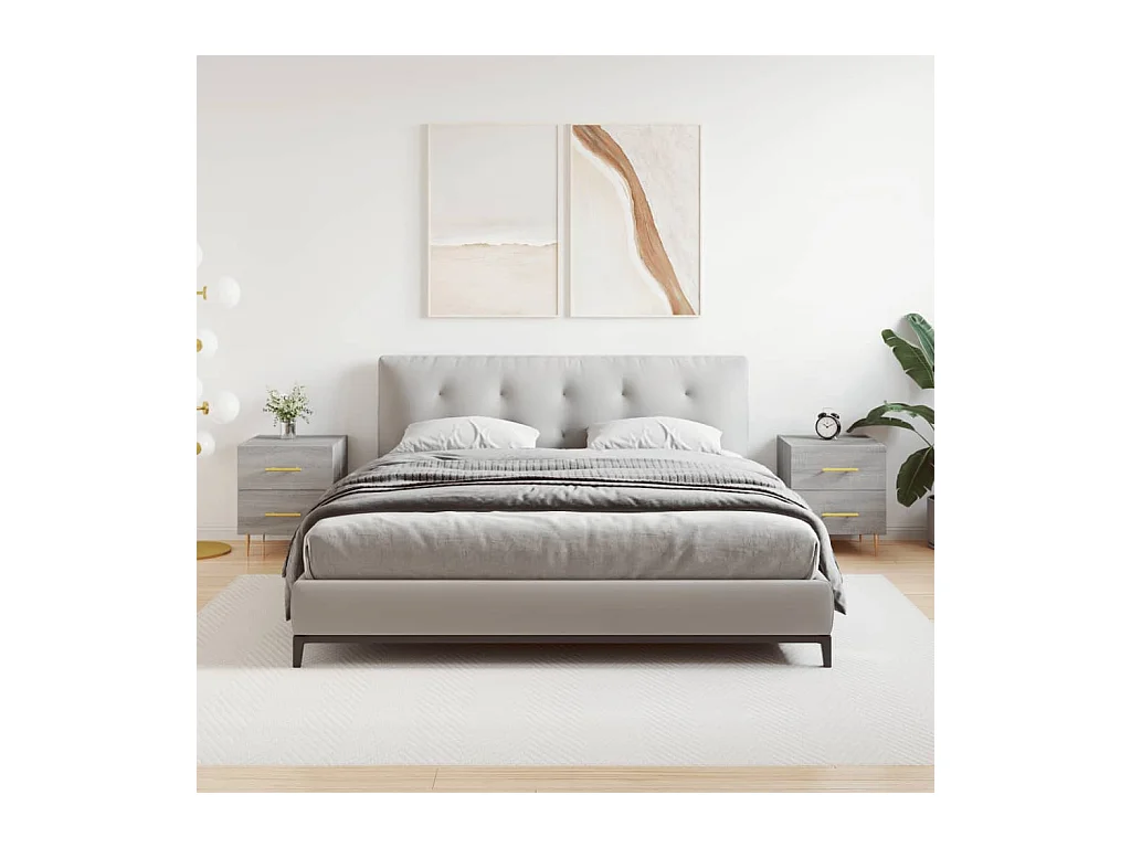 Villa Park  Tables de chevet 2 pcs sonoma gris 40x35x47,5 cm