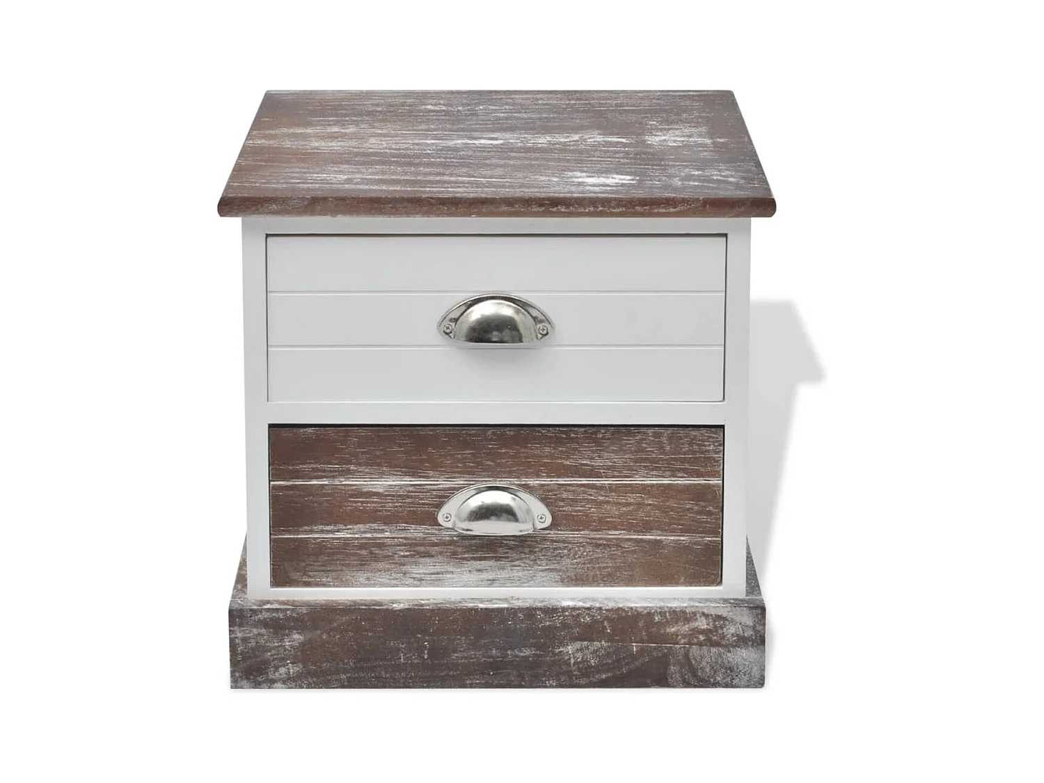 Hellan  Table de chevet 2 pcs Marron et Blanc