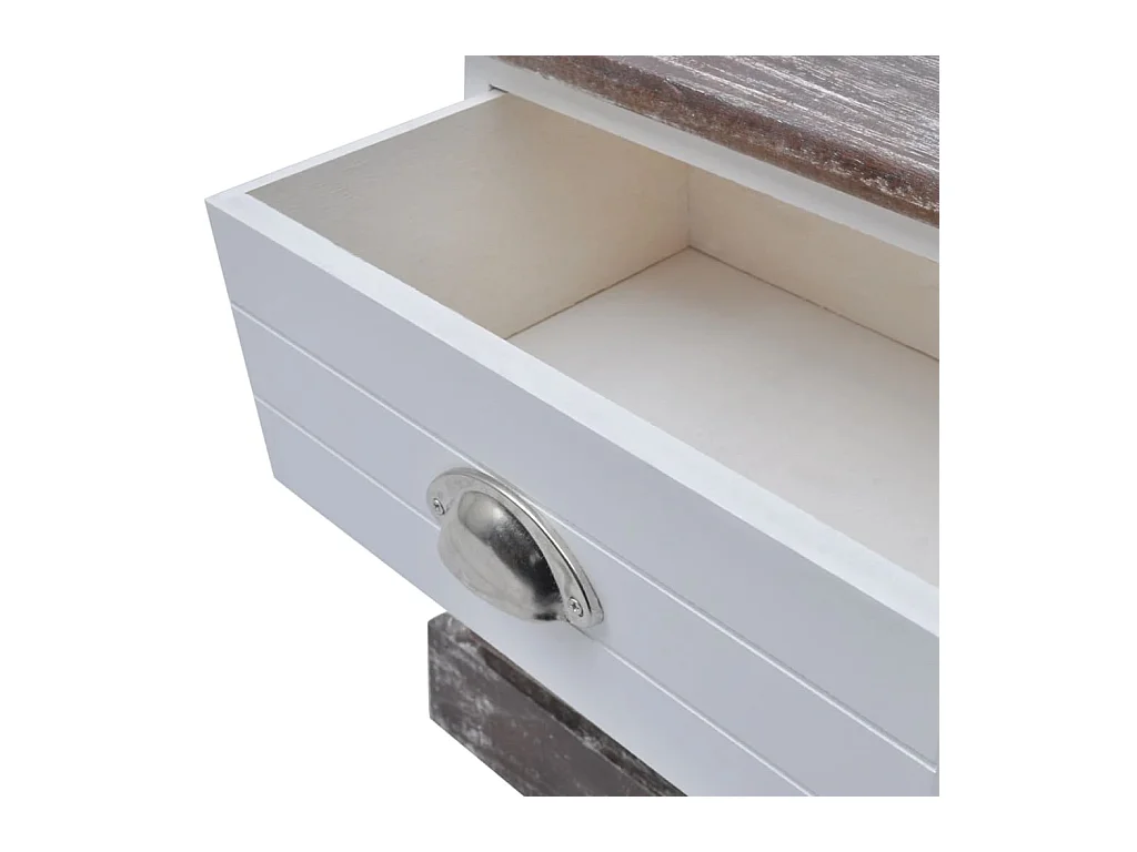 Hellan  Table de chevet 2 pcs Marron et Blanc