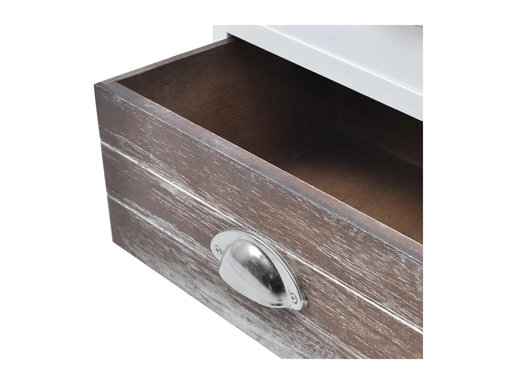 Hellan  Table de chevet 2 pcs Marron et Blanc