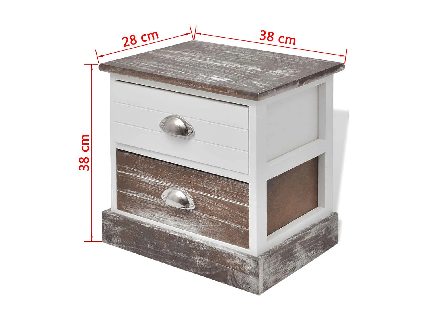 Hellan  Table de chevet 2 pcs Marron et Blanc