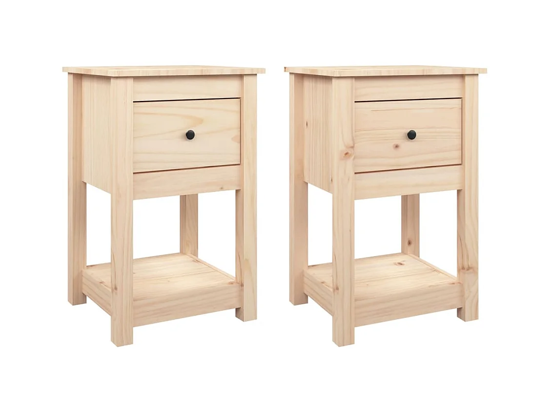 Fourmies  Nachtkastjes 2 st 40x35x61,5 cm massief grenenhout