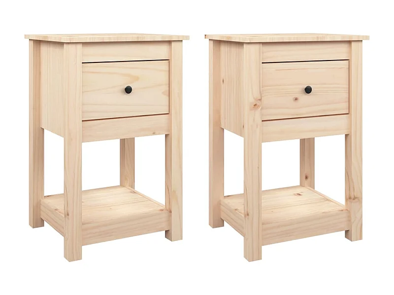 Fourmies  Nachtkastjes 2 st 40x35x61,5 cm massief grenenhout