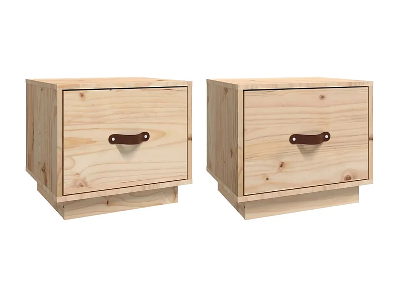 Ballston Lake  Tables de chevet 2 pcs 40x34x35 cm Bois de pin massif