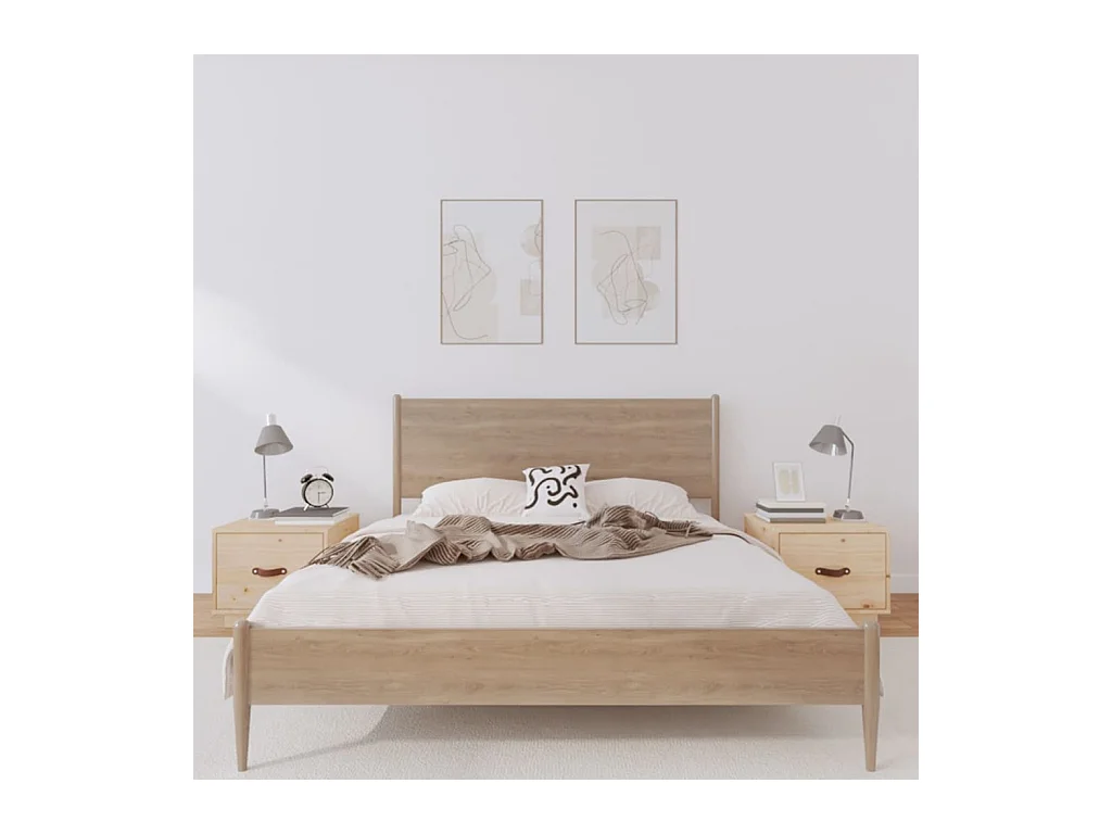 Ballston Lake  Tables de chevet 2 pcs 40x34x35 cm Bois de pin massif