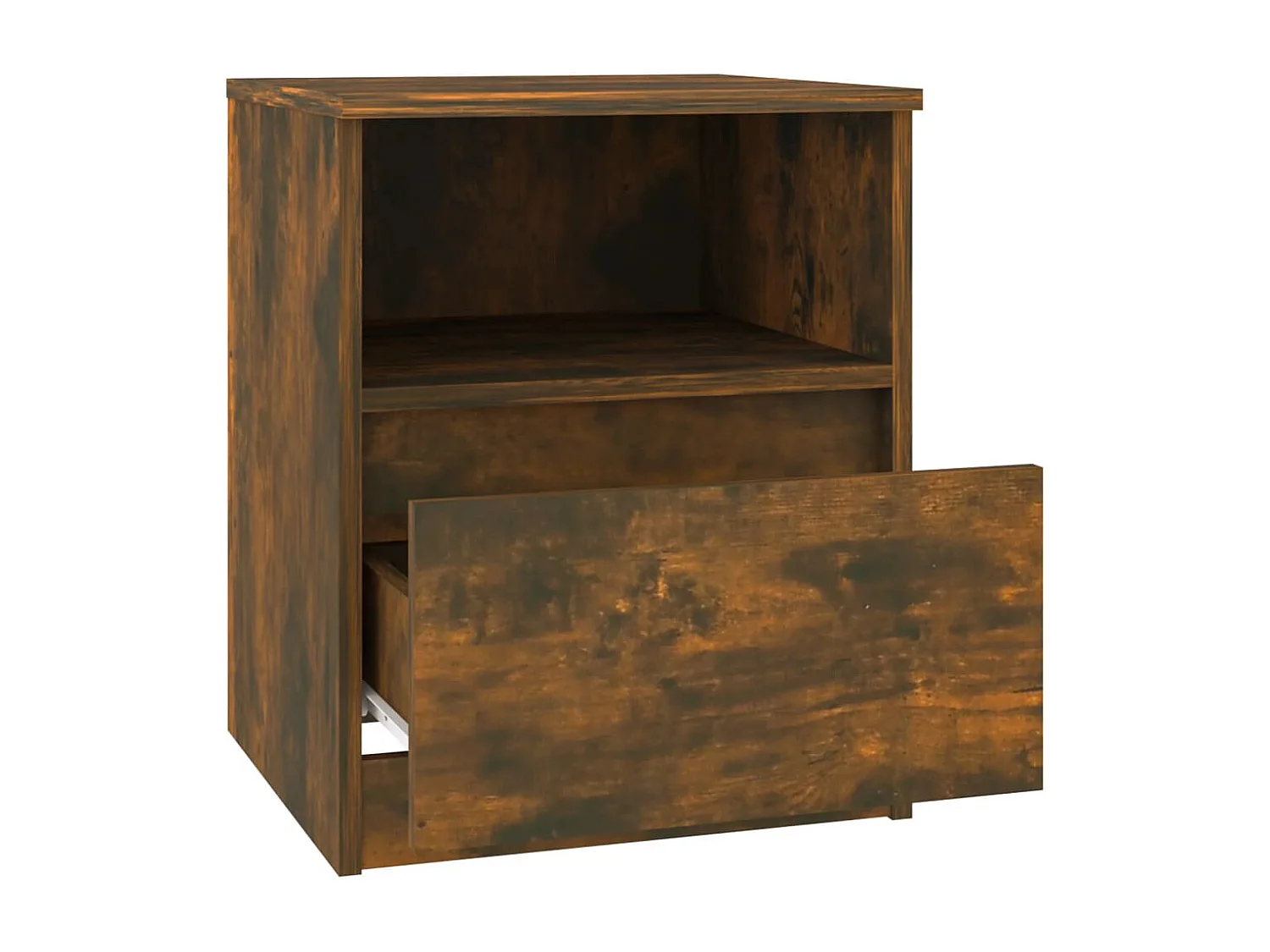 Wouter  Table de chevet chêne fumé 40x40x50 cm bois d'ingénierie