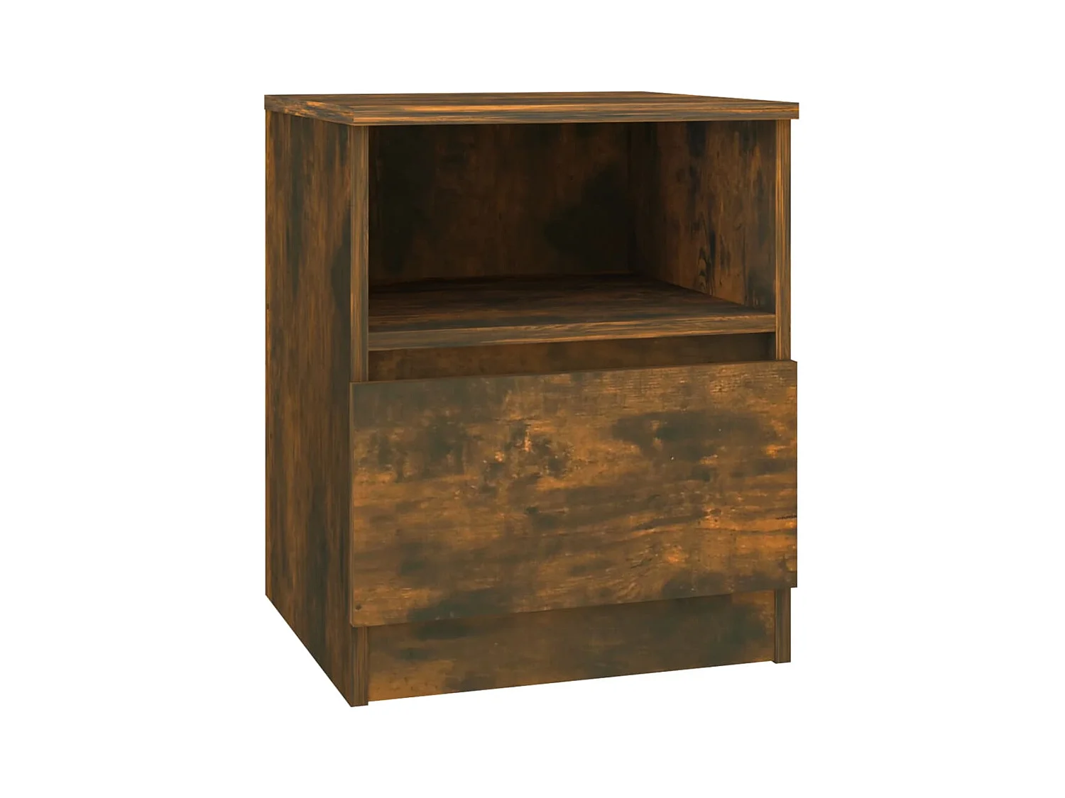 Wouter  Table de chevet chêne fumé 40x40x50 cm bois d'ingénierie