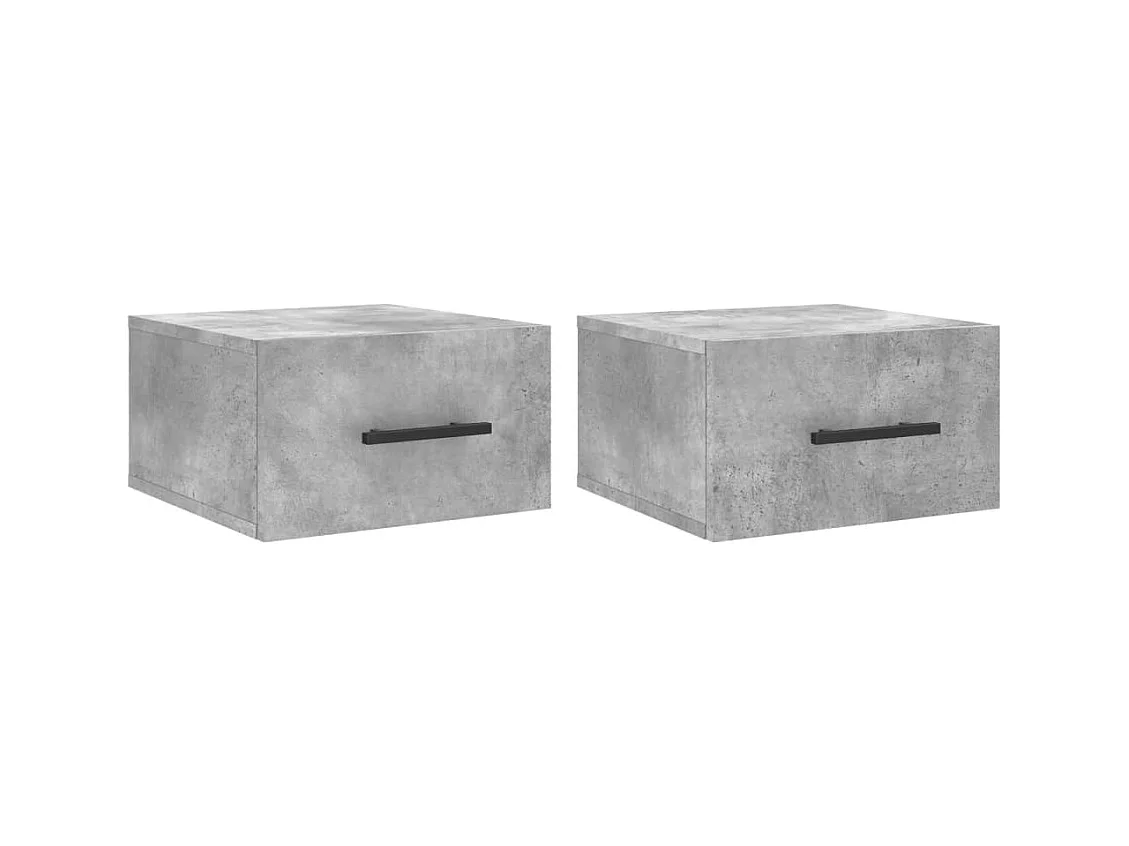 Evelyn Marie  Tables de chevet murales 2 pcs gris béton 35x35x20 cm