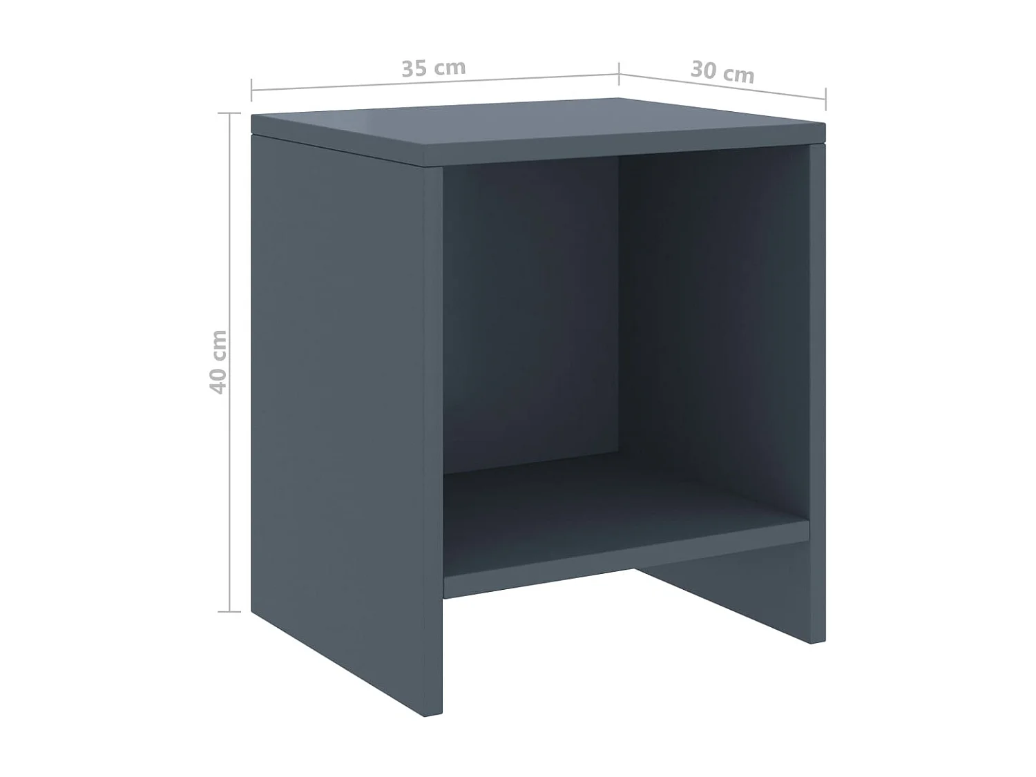 Snorfin  Table de chevet Gris clair 35x30x40 cm Bois de pin massif