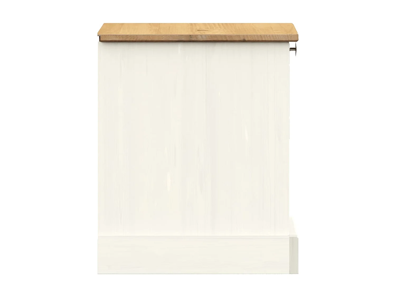 Brynla  Comodino VIGO Bianco 42x35x42 cm in Legno Massello di Pino