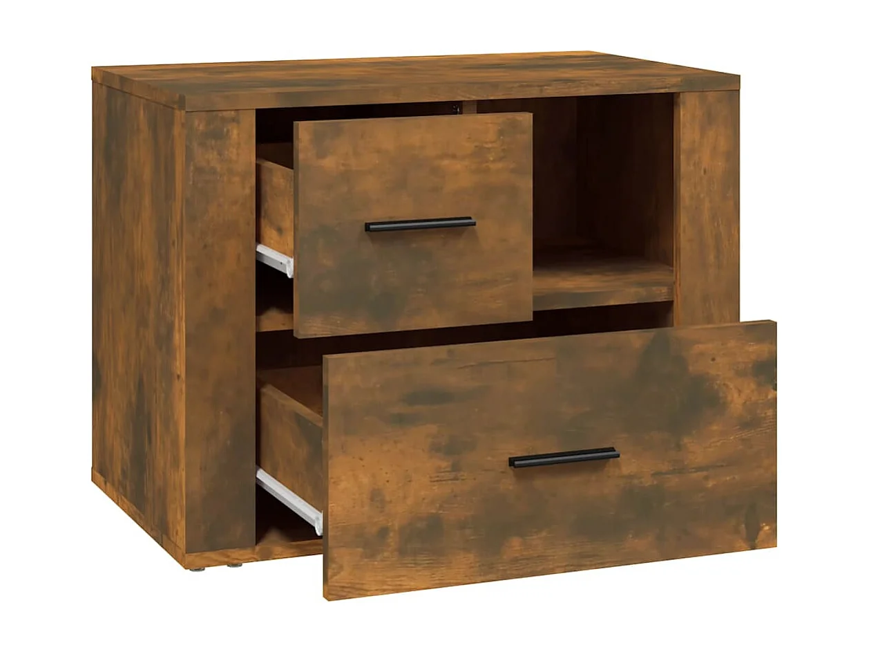 Sybe  Table de chevet Chêne fumé 60x36x45 cm Bois d'ingénierie