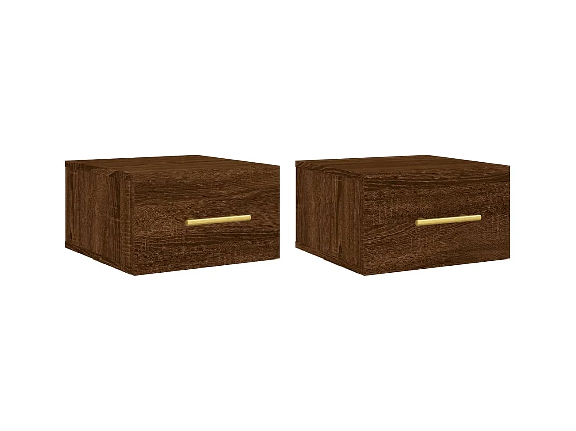 Nylo  Comodini a Muro 2 pz Rovere Marrone 35x35x20 cm