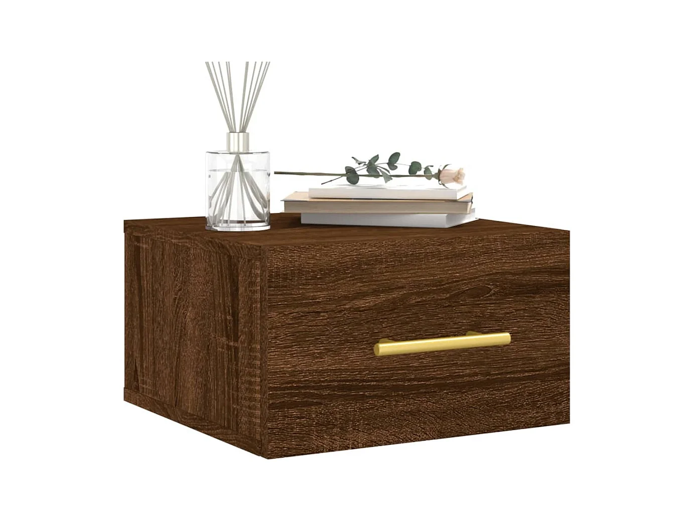 Nylo  Comodini a Muro 2 pz Rovere Marrone 35x35x20 cm