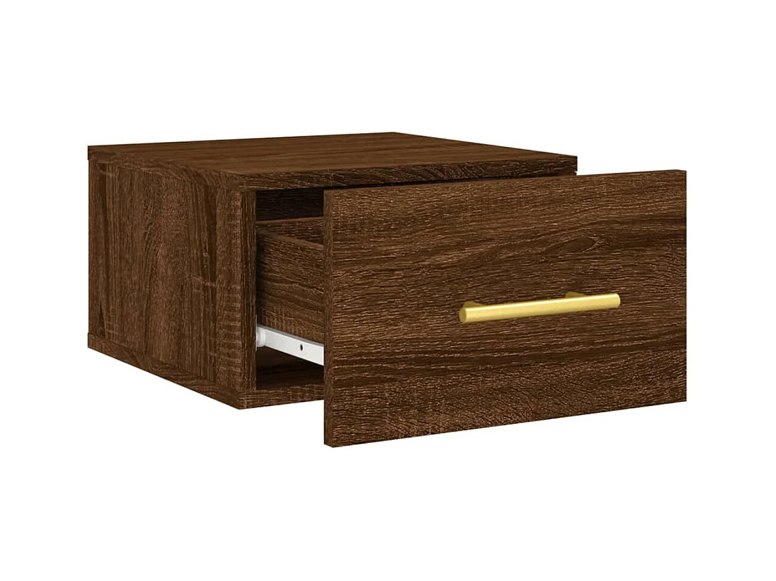 Nylo  Comodini a Muro 2 pz Rovere Marrone 35x35x20 cm