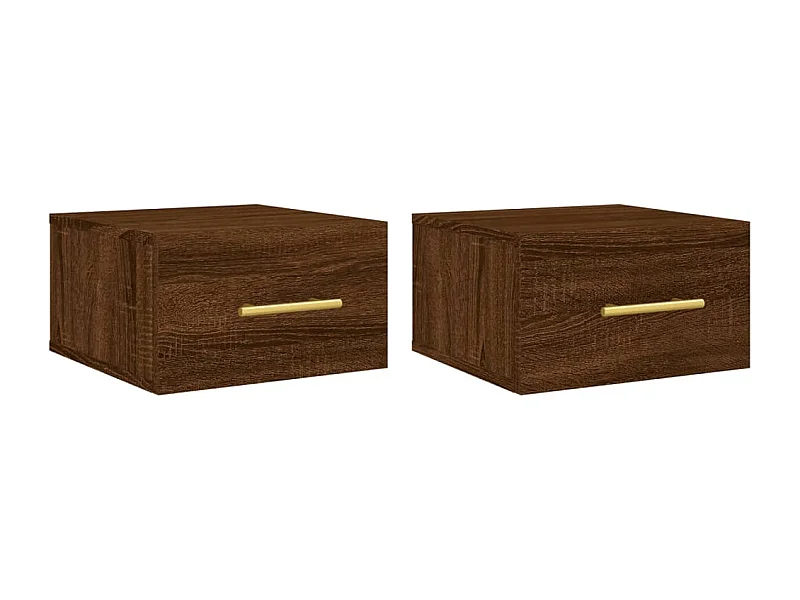 Nylo  Comodini a Muro 2 pz Rovere Marrone 35x35x20 cm