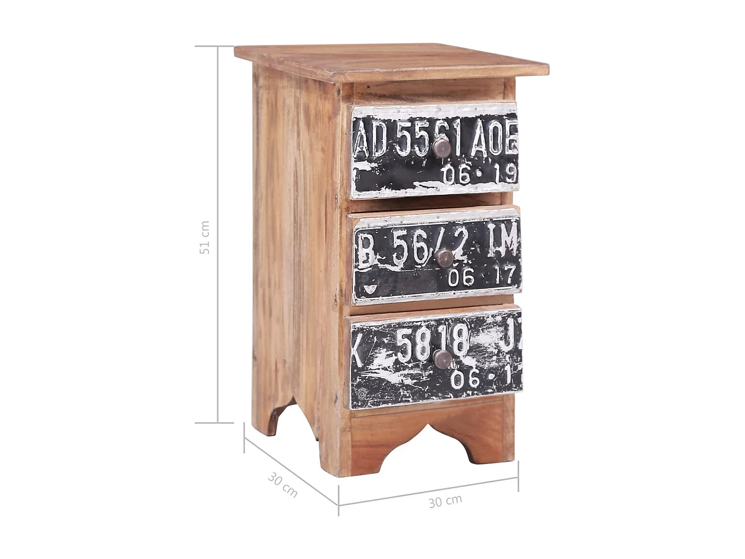 Garden Furniture -  Table de chevet 30x30x51 cm bois d'acajou massif