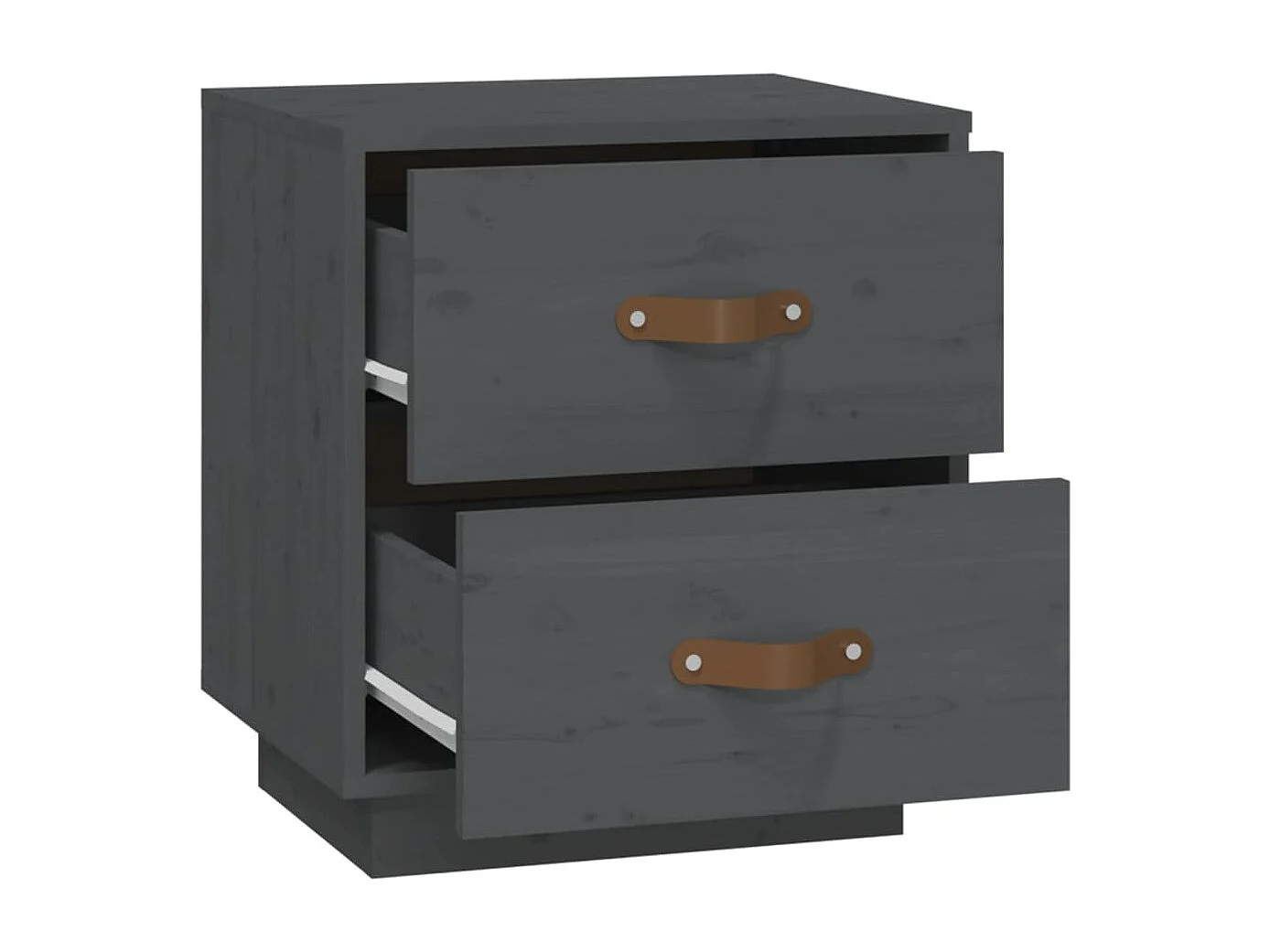 Jean-Marc   Table de chevet Gris 40x34x45 cm Bois de pin massif