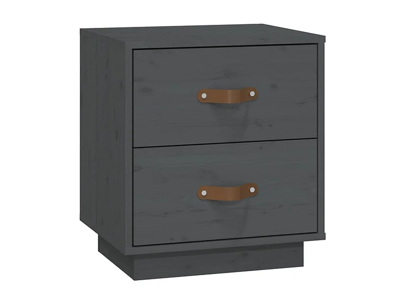 Jean-Marc   Table de chevet Gris 40x34x45 cm Bois de pin massif