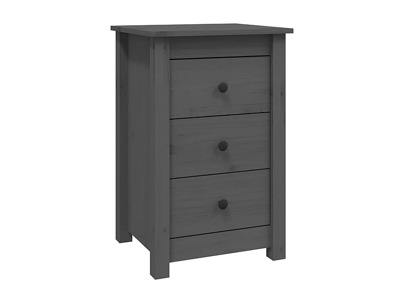 Cynor  Nachttisch Grau 40x35x61,5 cm Massivholz Kiefer