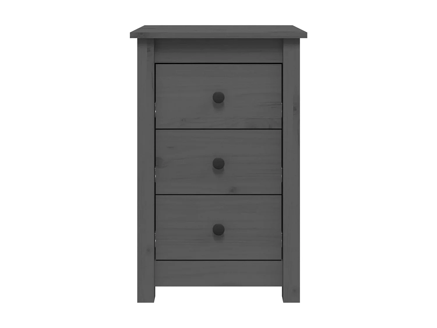 Cynor  Nachttisch Grau 40x35x61,5 cm Massivholz Kiefer