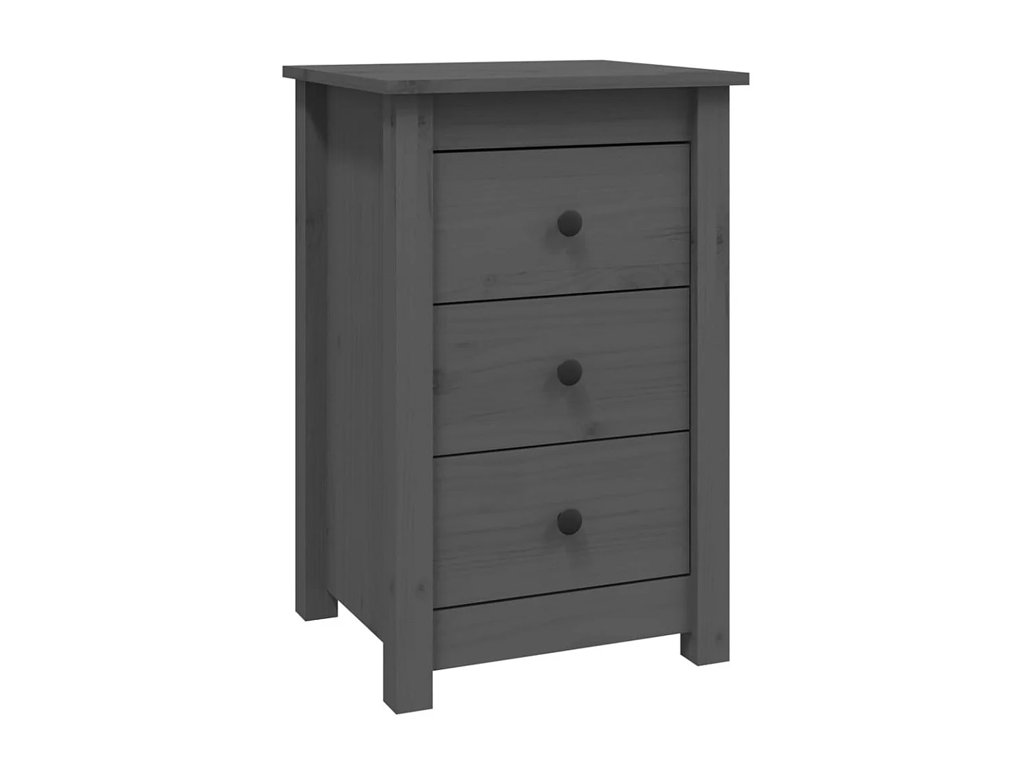 Cynor  Comodino Grigia 40x35x61,5 cm in Legno Massello di Pino