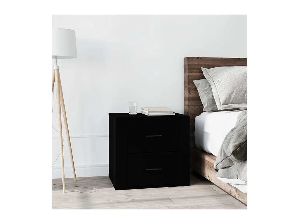 Melinda  Table de chevet Noir 50x39x47 cm