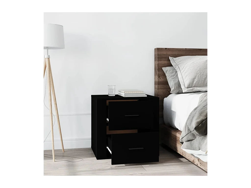 Melinda  Table de chevet Noir 50x39x47 cm