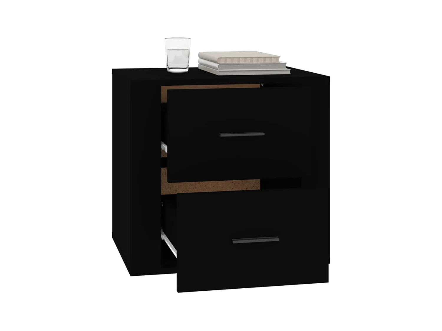 Melinda  Table de chevet Noir 50x39x47 cm