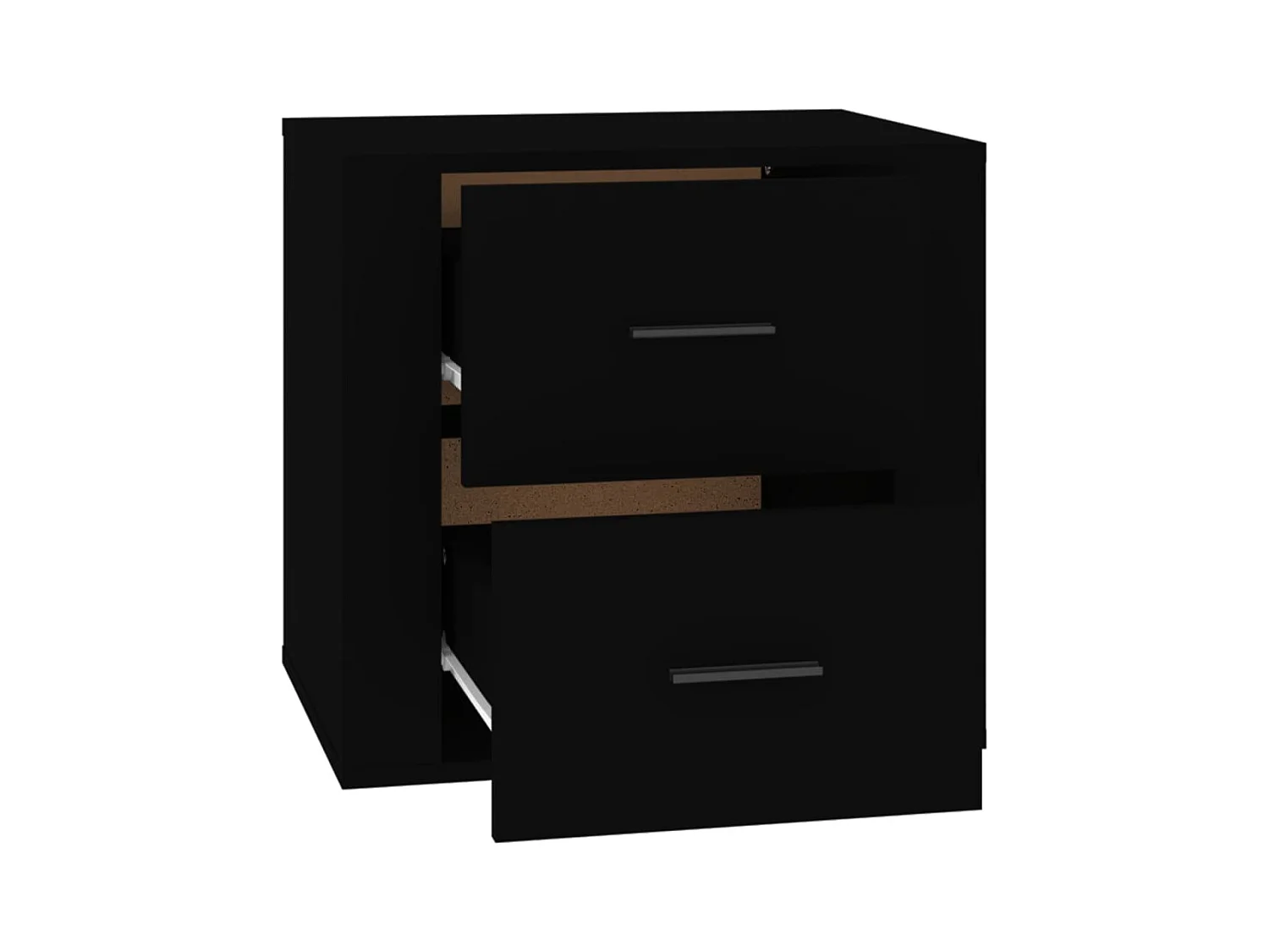 Melinda  Table de chevet Noir 50x39x47 cm