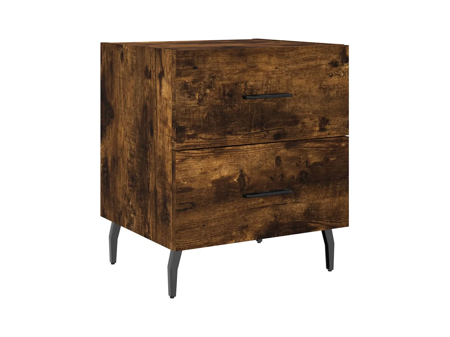 Brad John  Table de chevet chêne fumé 40x35x47,5 cm bois d’ingénierie