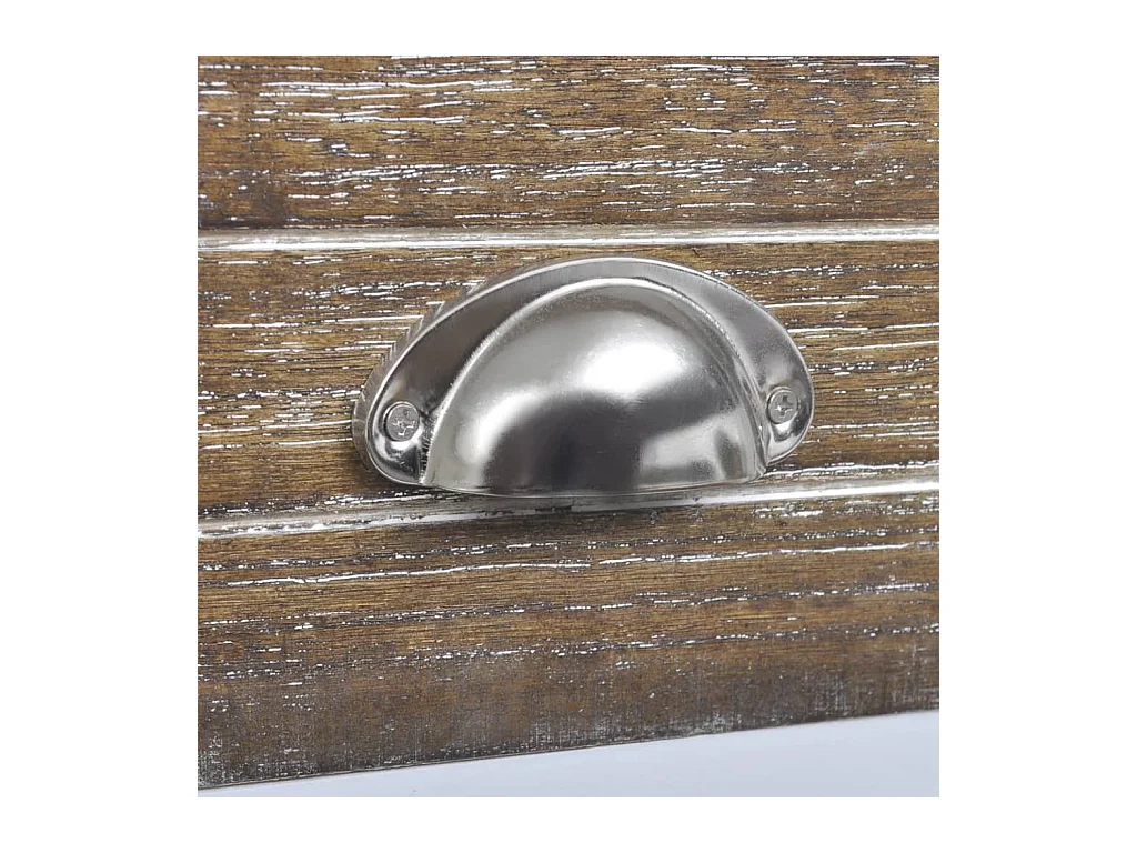 Ullina  Table de chevet avec 1 tiroir Marron et blanc