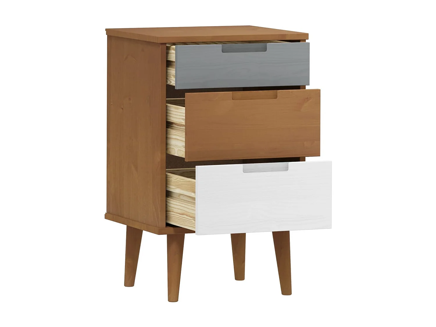 Marie-Aline  Table de chevet MOLDE Marron 40x35x65 cm Bois de pin solide