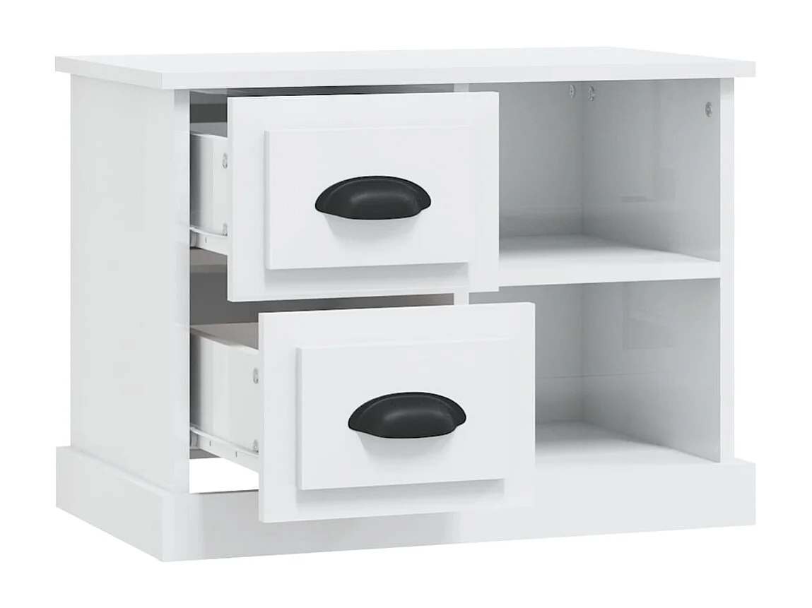 North Las Vegas  Table de chevet blanc brillant 60x35,5x45 cm