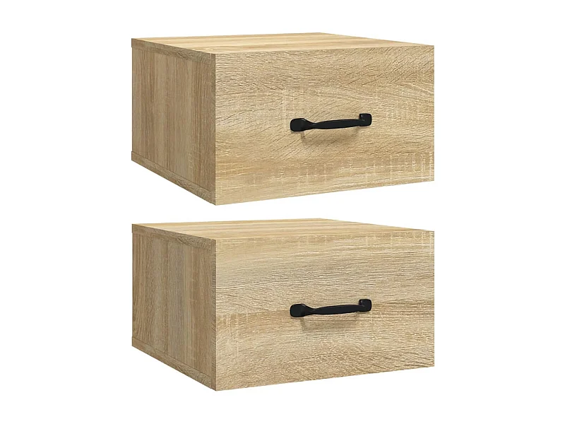 Gemma  Tables de chevet murales 2 pcs Chêne sonoma 35x35x20 cm